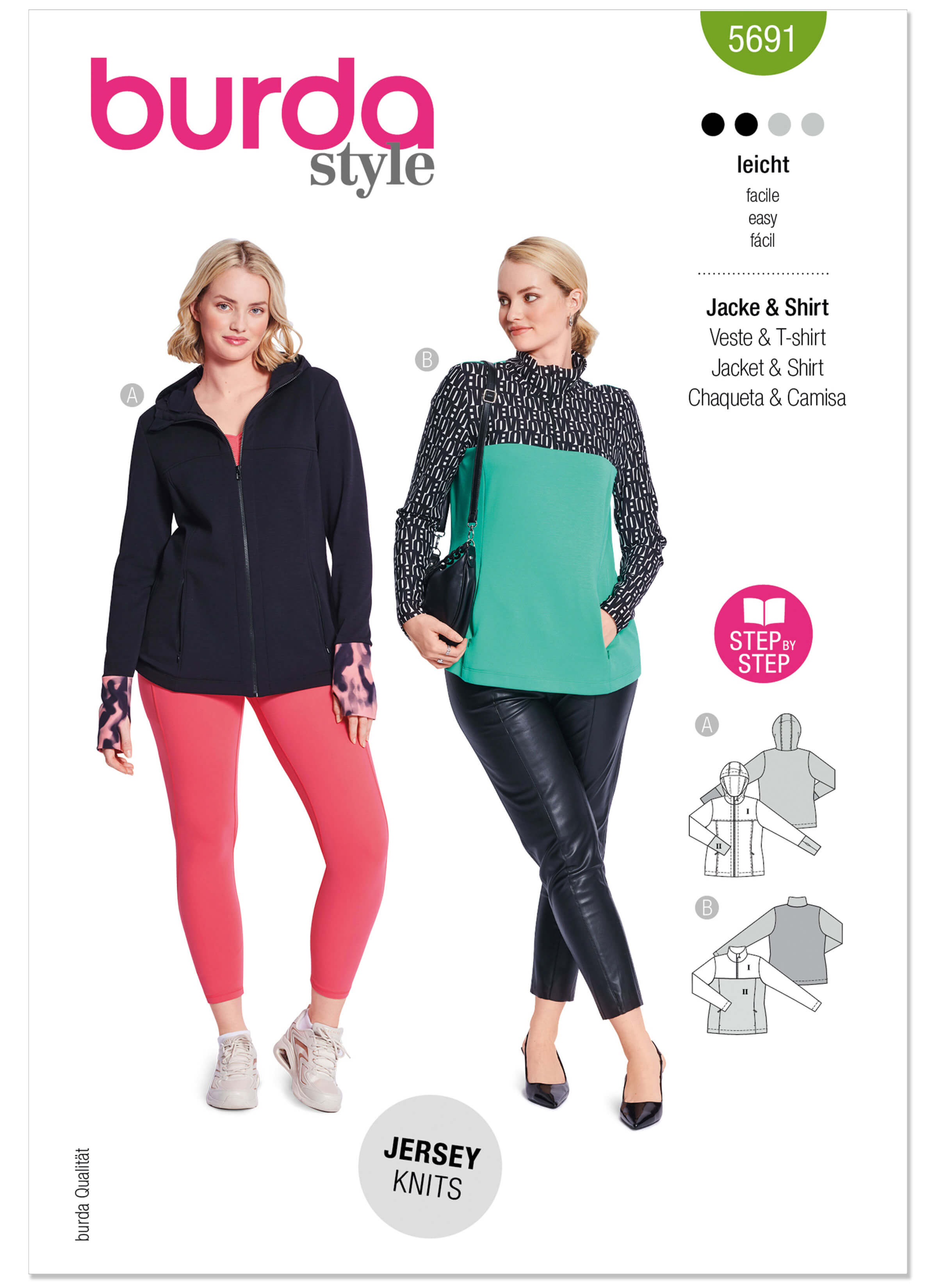Burda Style Sewing Pattern 5691 Misses' Sports Shirts