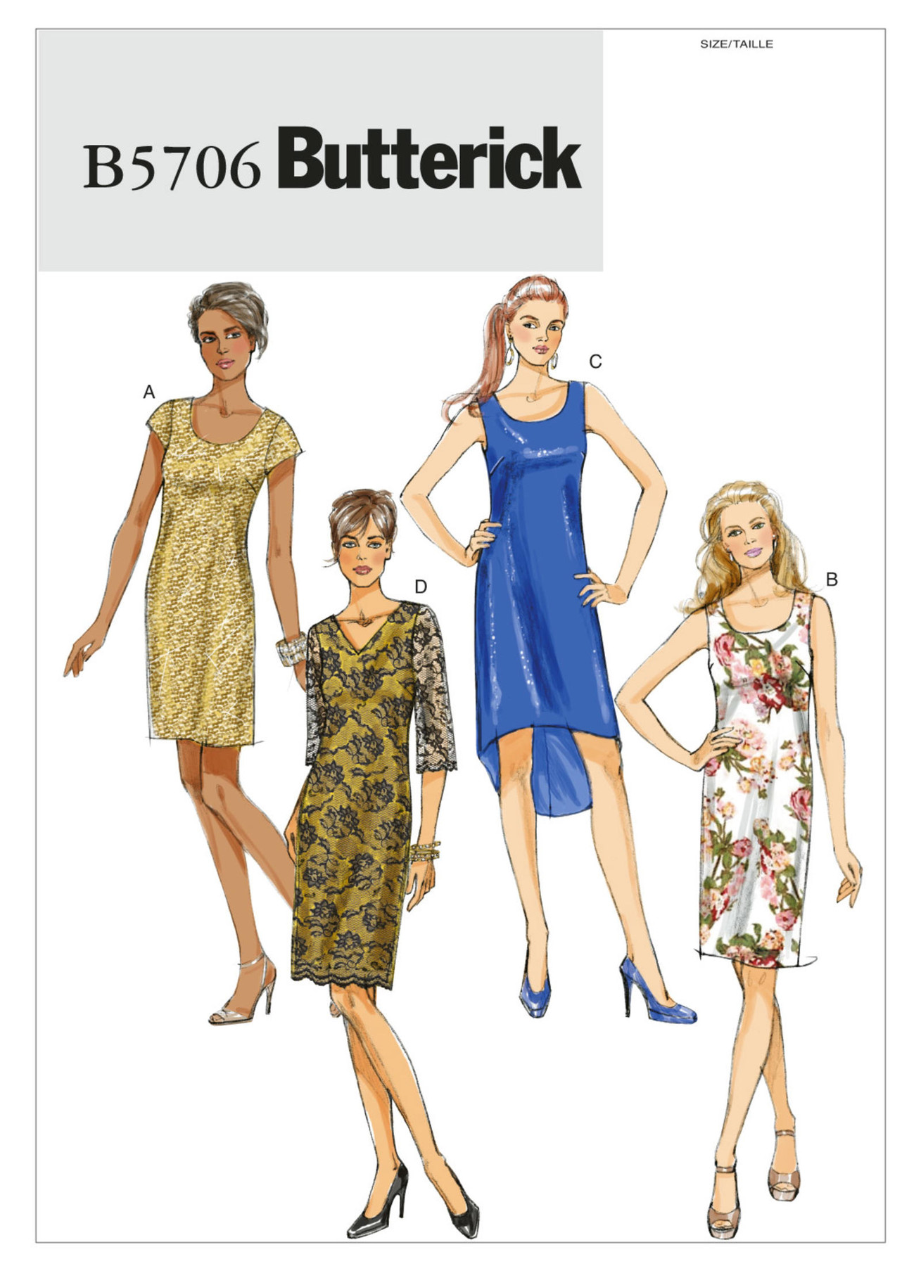 Butterick Sewing Pattern B5706 Misses’/Misses’ Petite Semi-Fitted Dresses