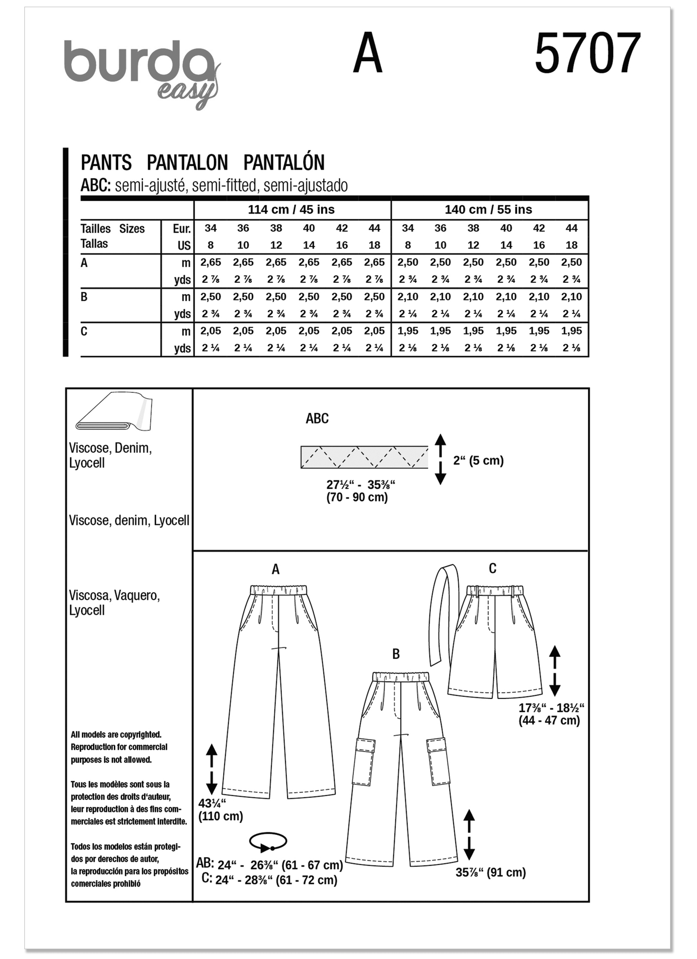 Burda Style Sewing Pattern 5707 Men's Trousers