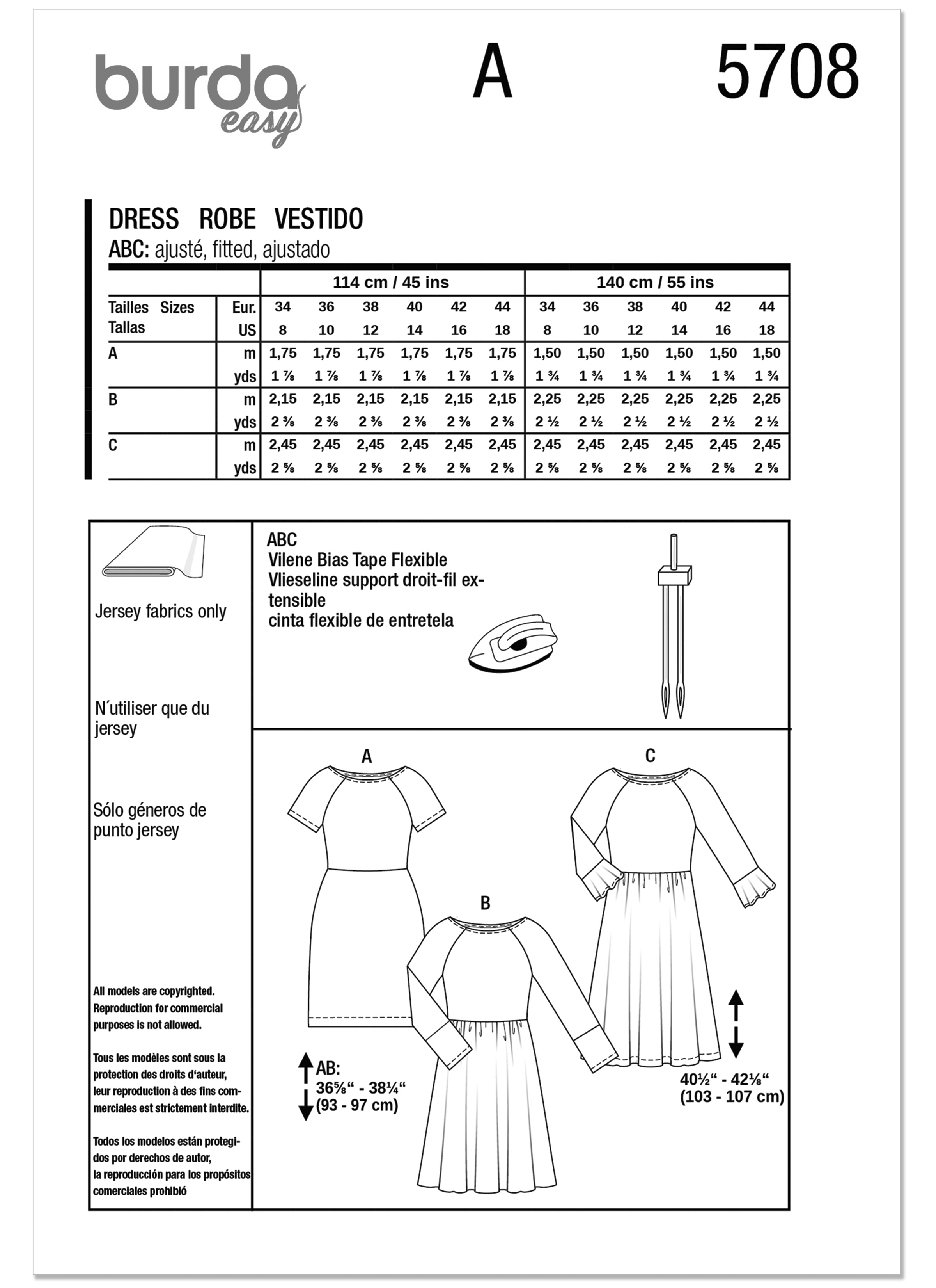 Burda Style Sewing Pattern 5708 Misses' Dresses