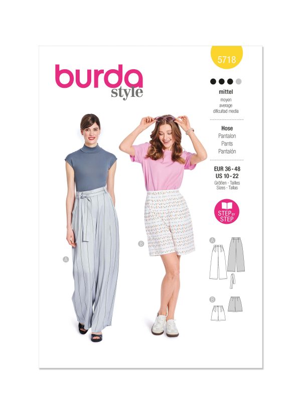 Burda Style Sewing Pattern 5718 Misses' Trousers