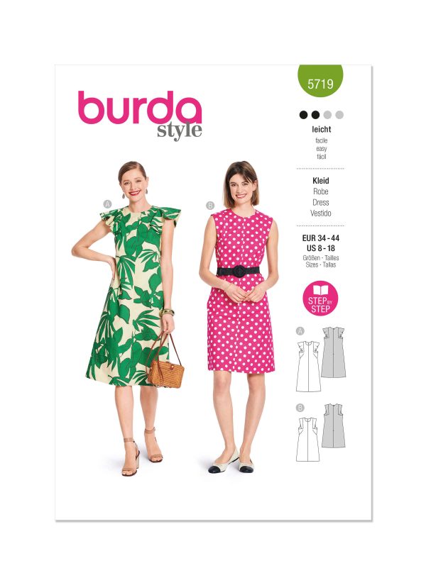 Burda Style Sewing Pattern 5719 Misses' Dress
