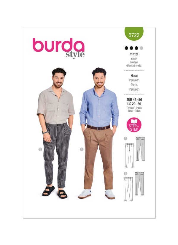 Burda Style Sewing Pattern 5722 Men's Trousers