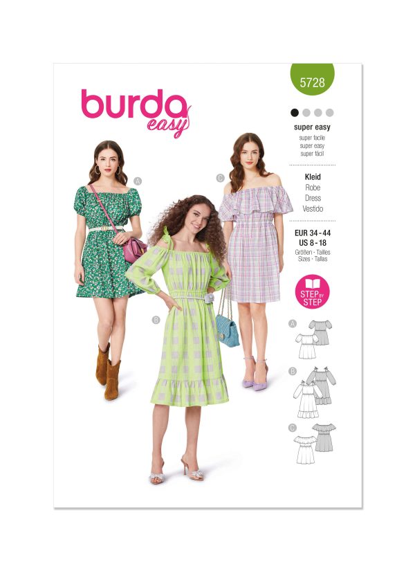 Burda Style Sewing Pattern 5728 Misses' Dress