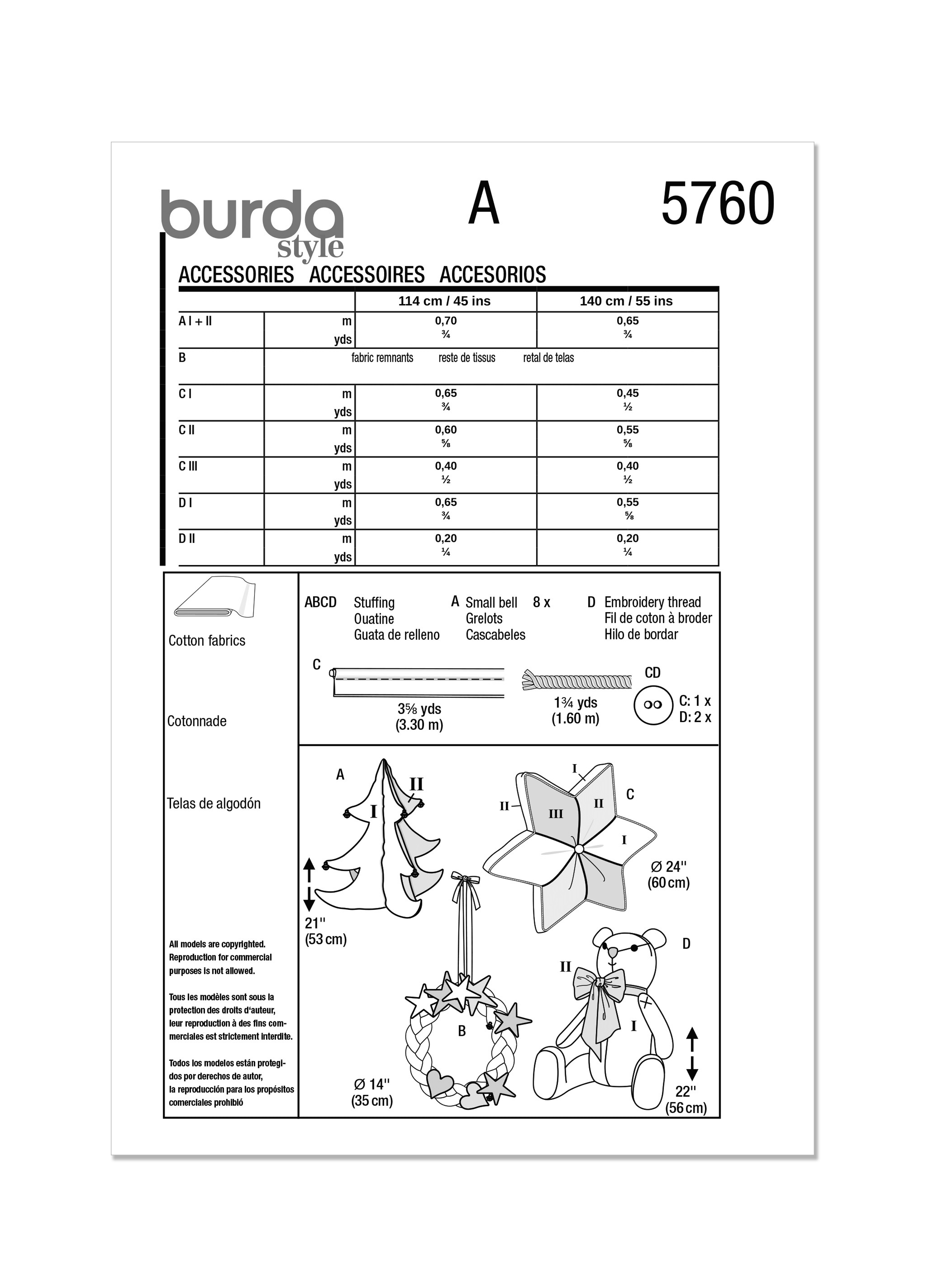 Burda Style Pattern 5760 Crafts
