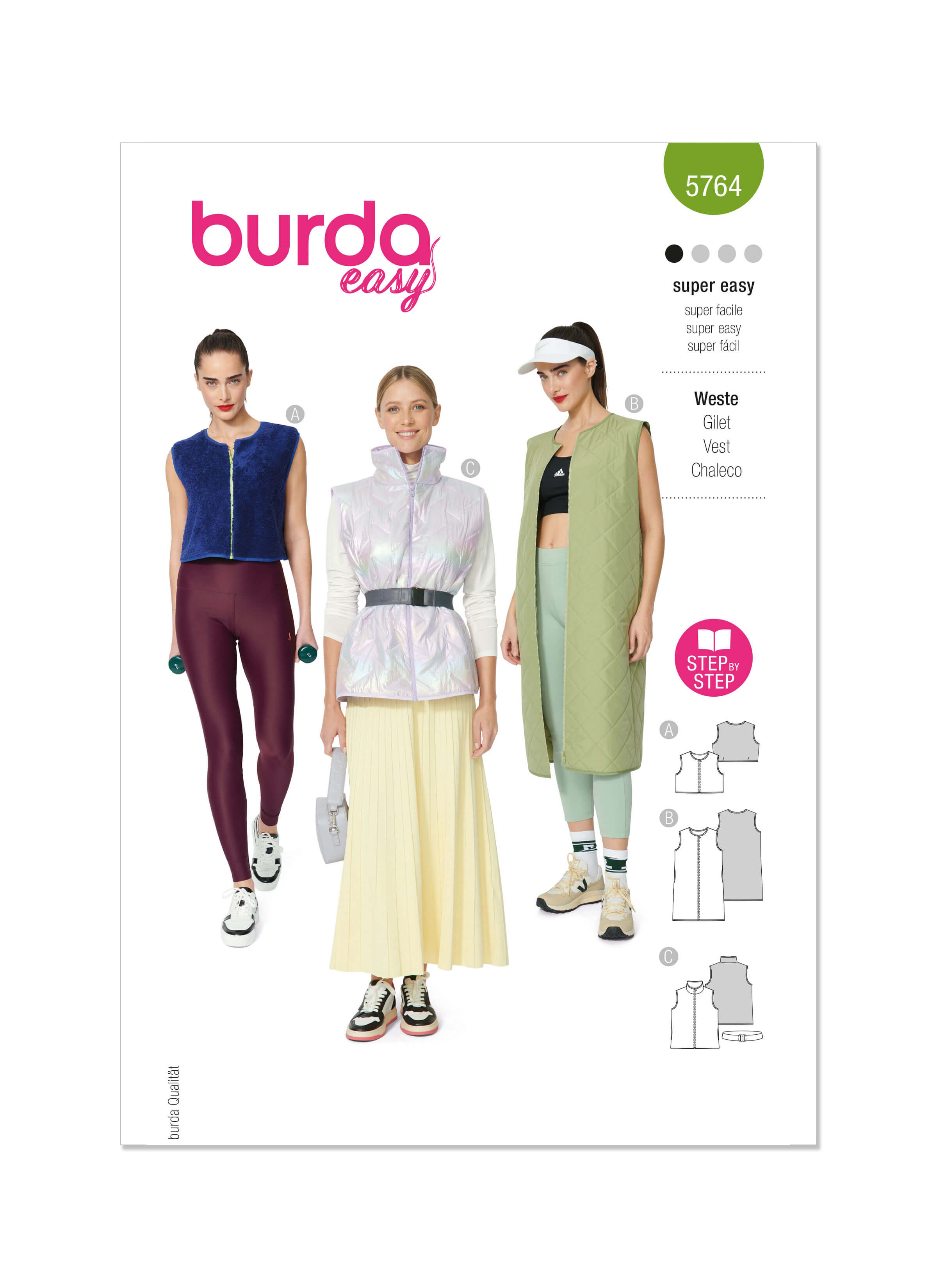 Burda Style Pattern 5764 Misses' Waistcoats and Vest