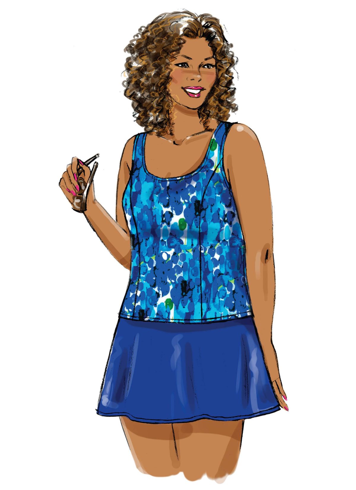 Butterick Sewing Pattern B5795 Women's Cover-Up, Top, Swimdress, Swimsuit, Skirt and Briefs