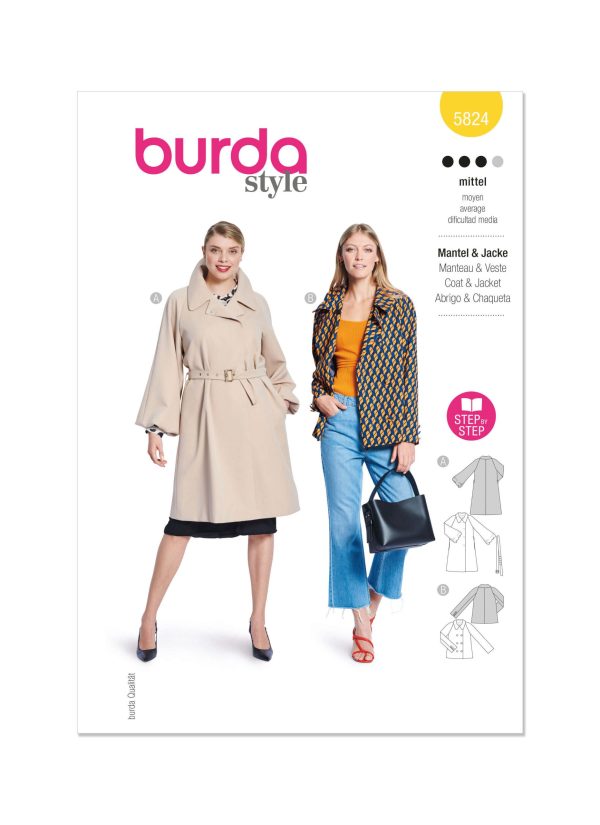 Burda Style Pattern 5824 Misses' Jacket & Coat