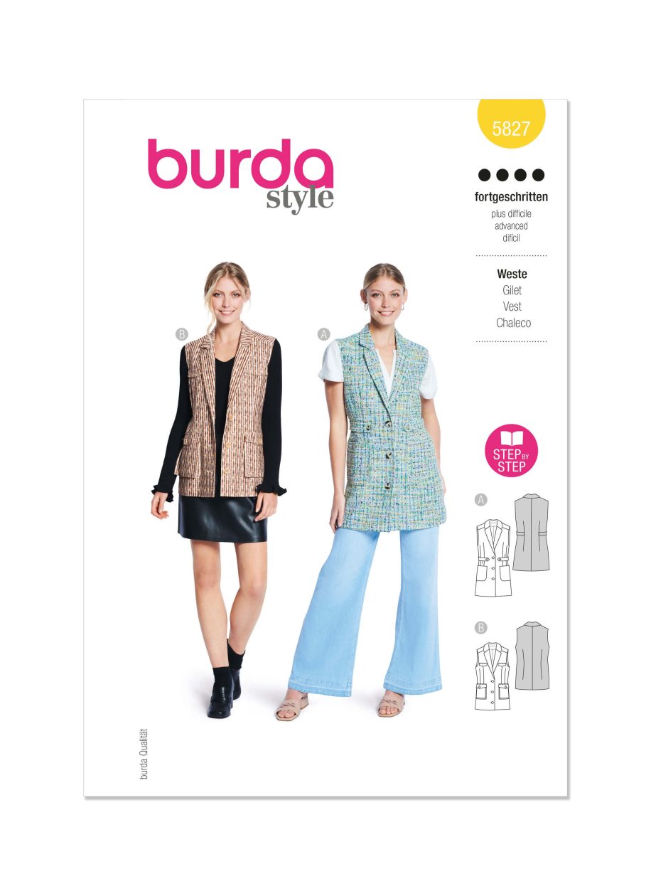 Burda Style Pattern 5827 Misses' Waistcoat