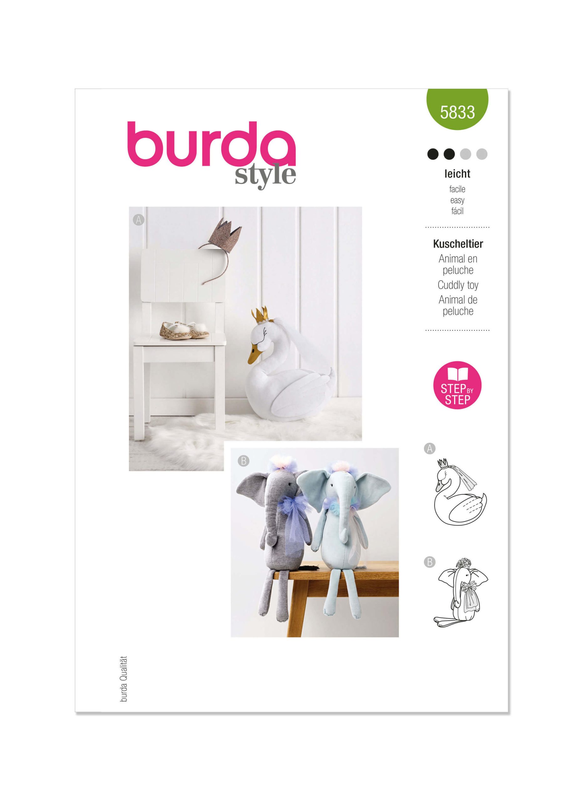 Burda Style Pattern B5833 Stuffed Animals