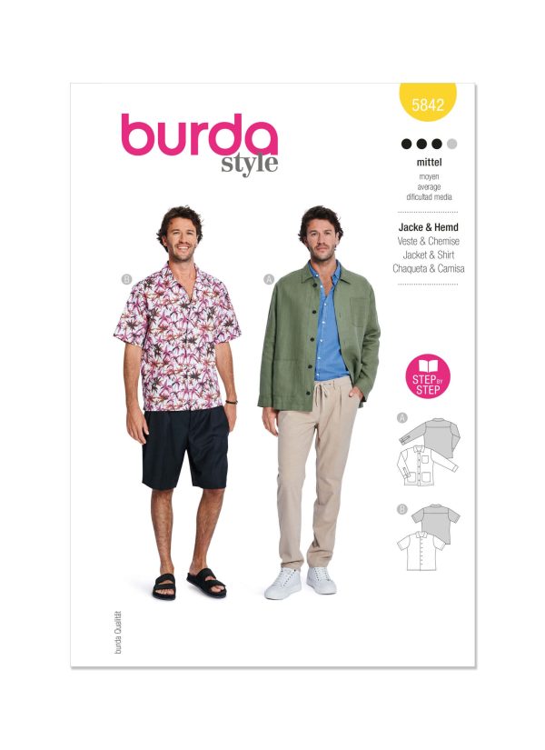 Burda Style Pattern 5842 Men's Shirt