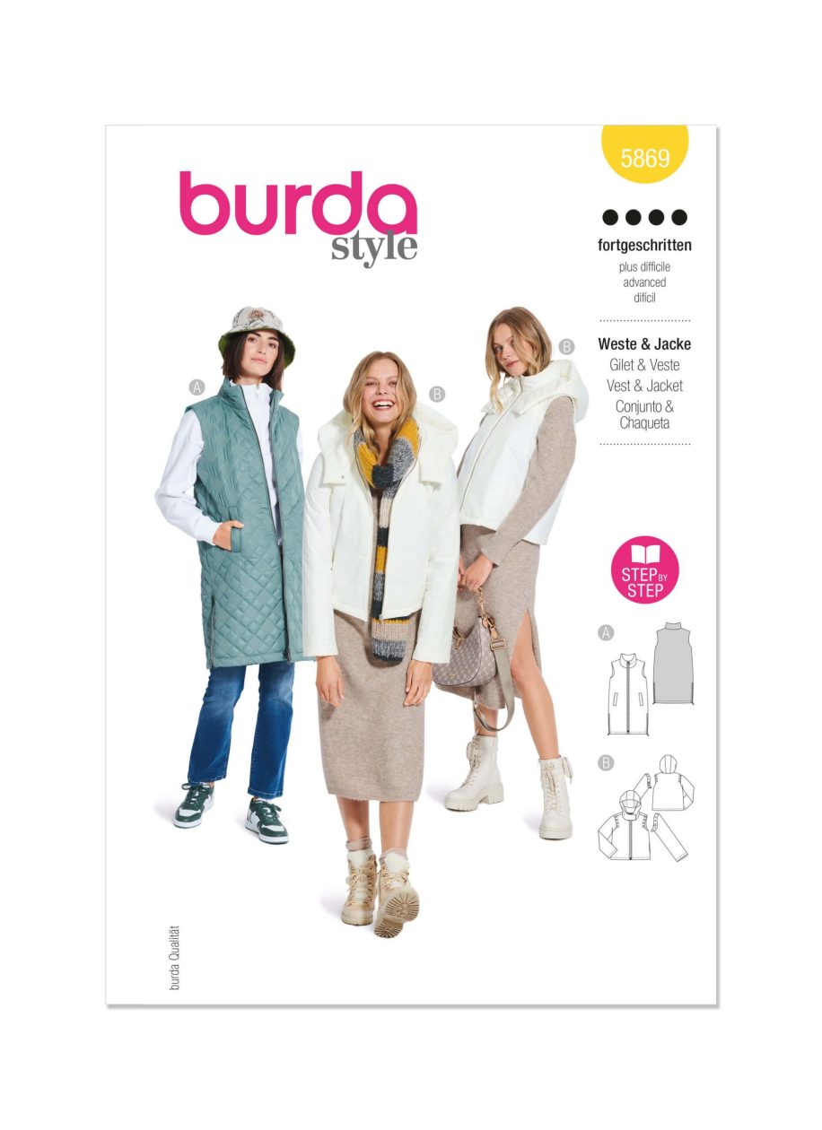Burda Style Pattern B5869 Misses' Waistcoat & Jacket