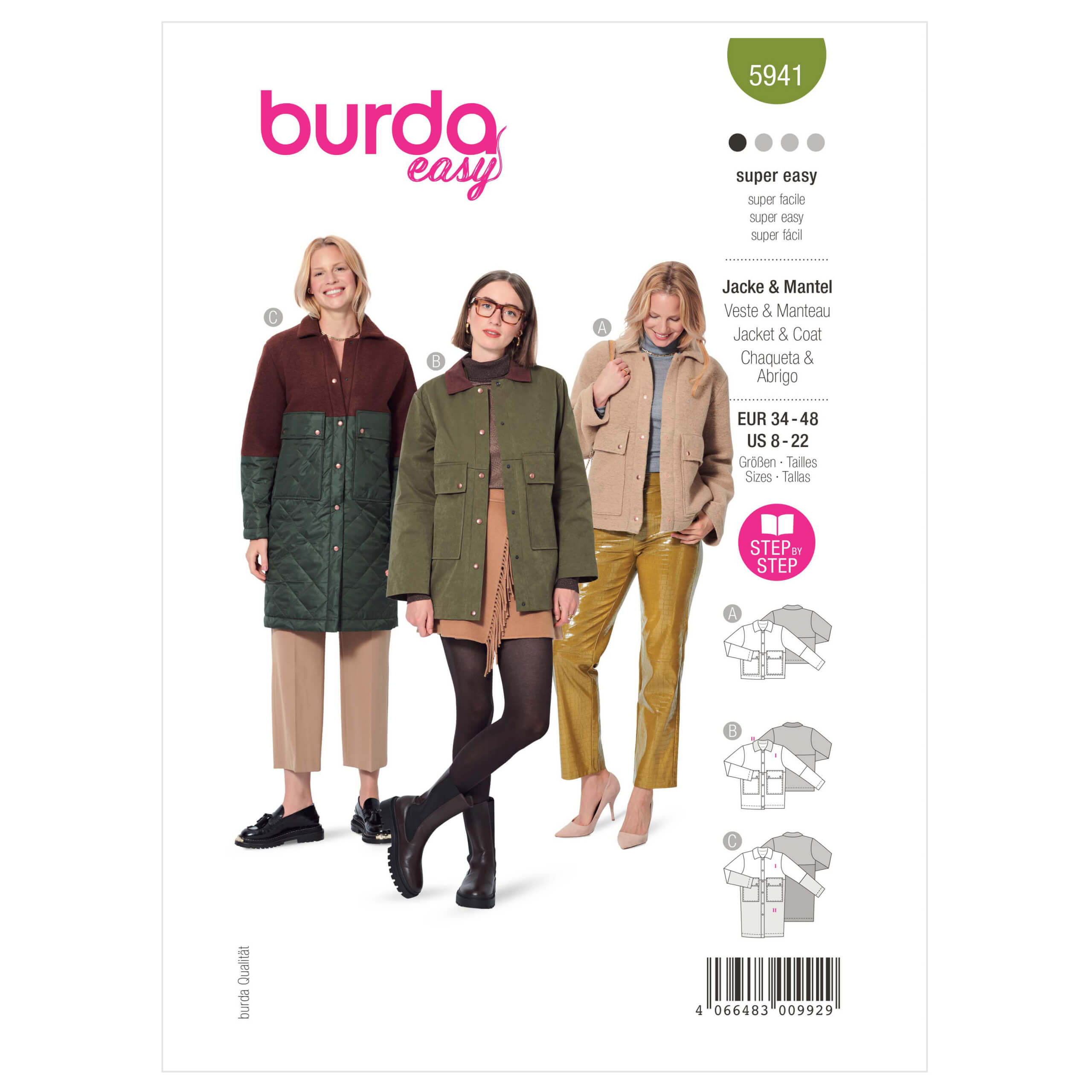 Burda Style Pattern B5941 Misses' Jacket and Coat