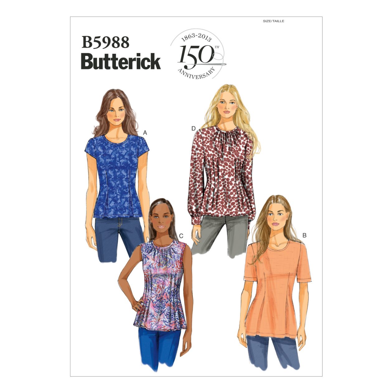 Butterick Sewing Pattern B5988 Misses'/Misses' Petite Top