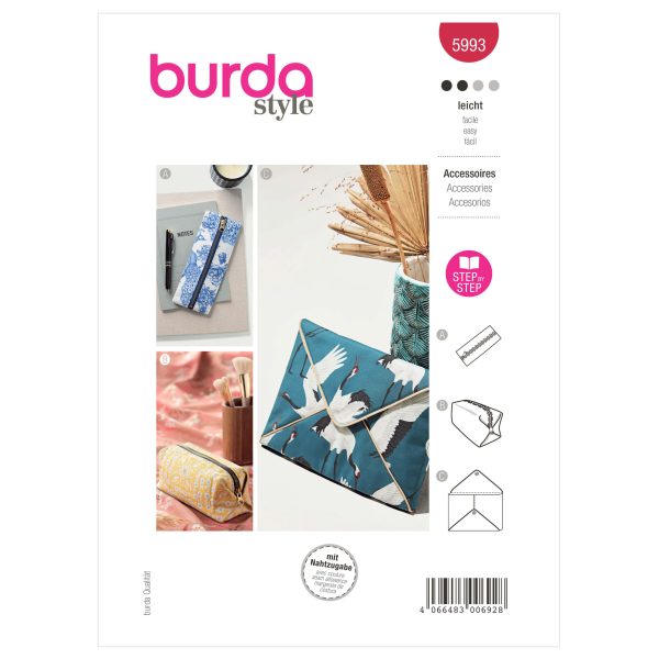 Burda Style Pattern B5993 Pencil Case, Pochette, Clutch Bag