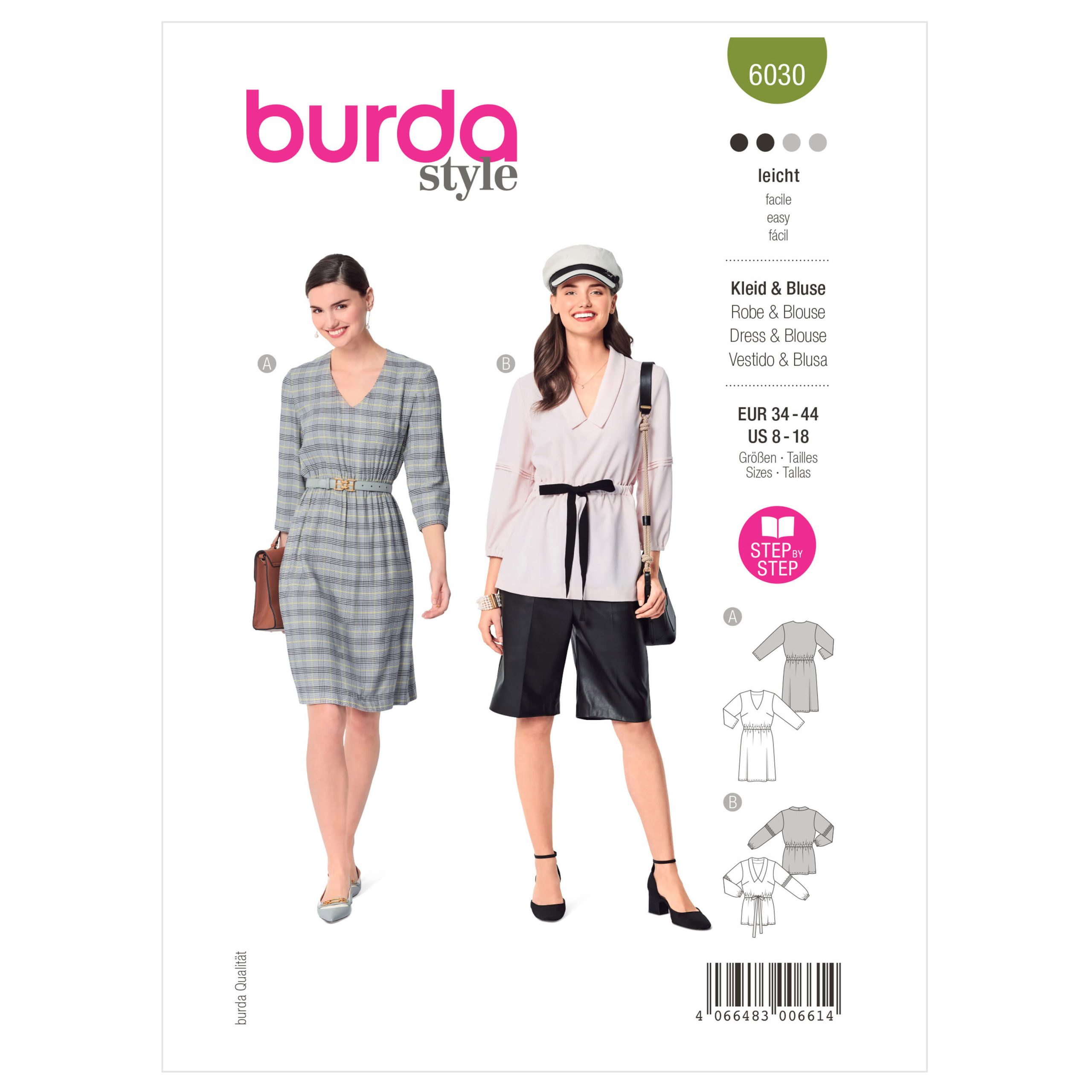 Burda Style Pattern B6030 Misses’ Dress and Blouse