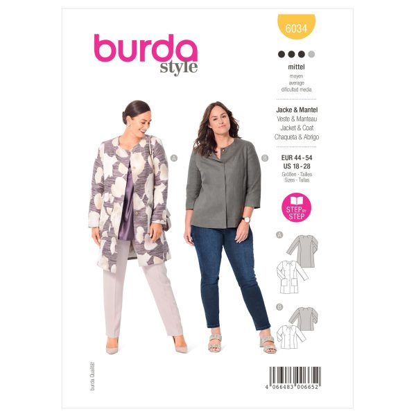 Burda Style Pattern 6034 Misses' Coat and Jacket
