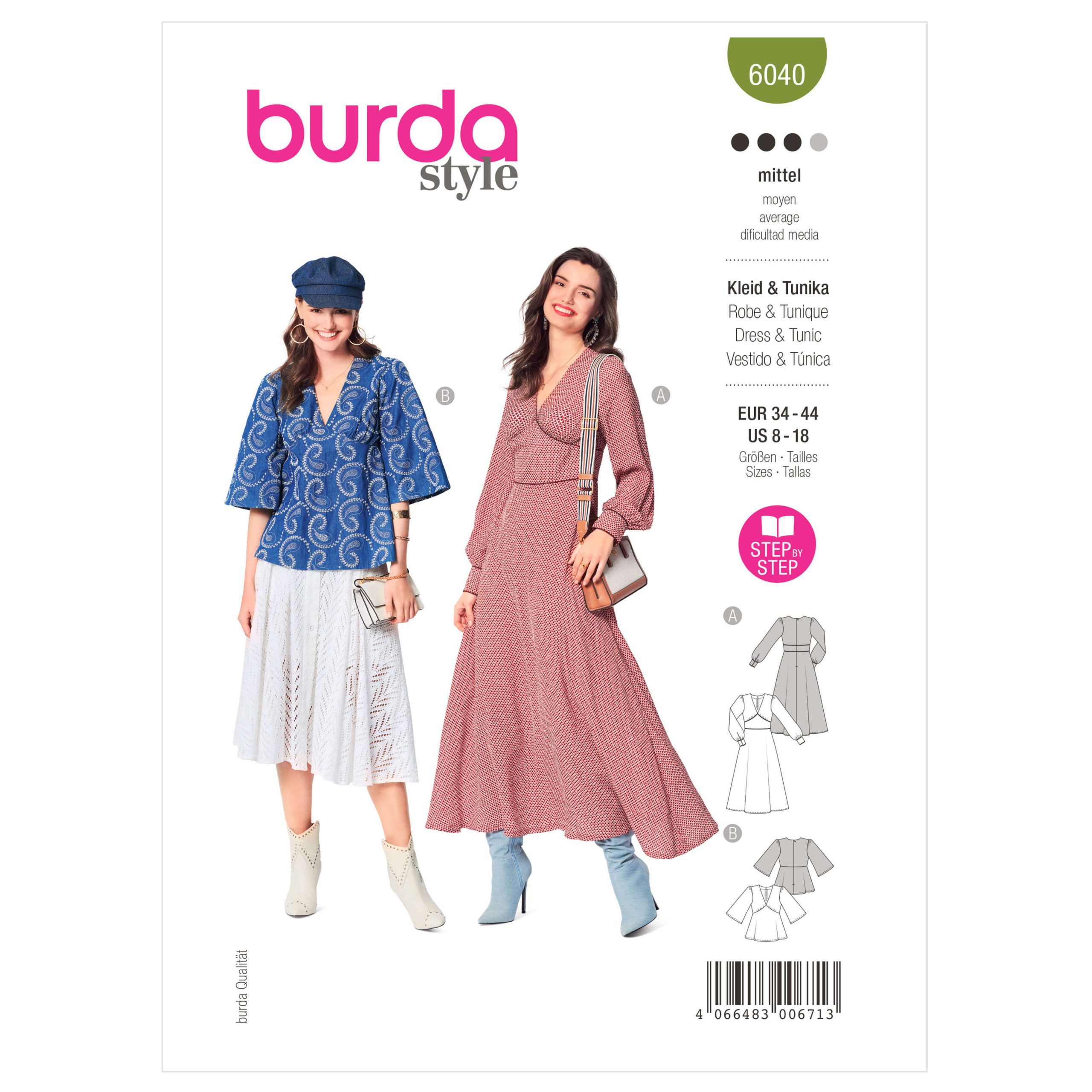 Burda Style Pattern B6040 Misses’ Dress and Blouse
