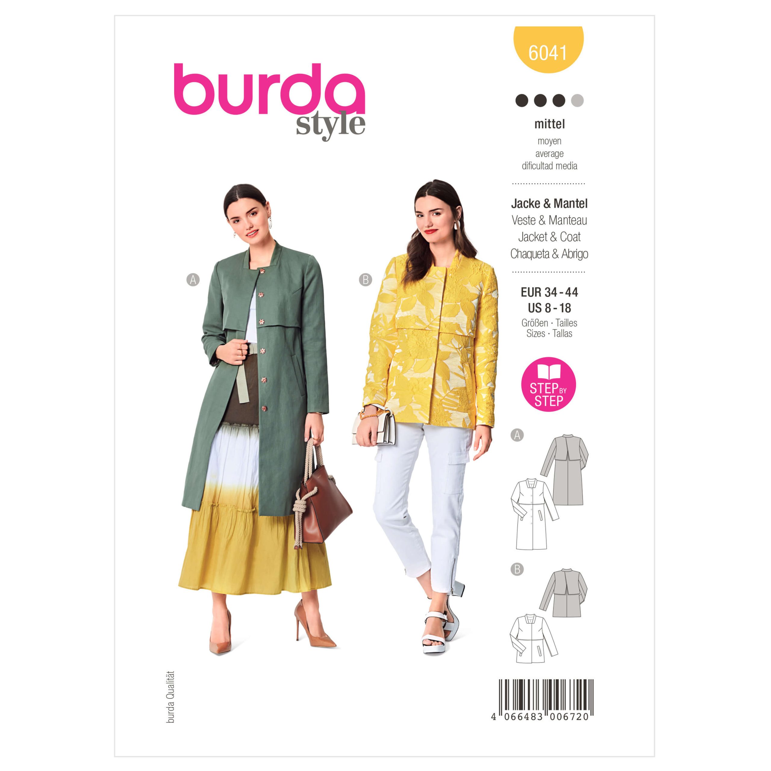 Burda Style Pattern B6041 Misses’ Coat and Jacket