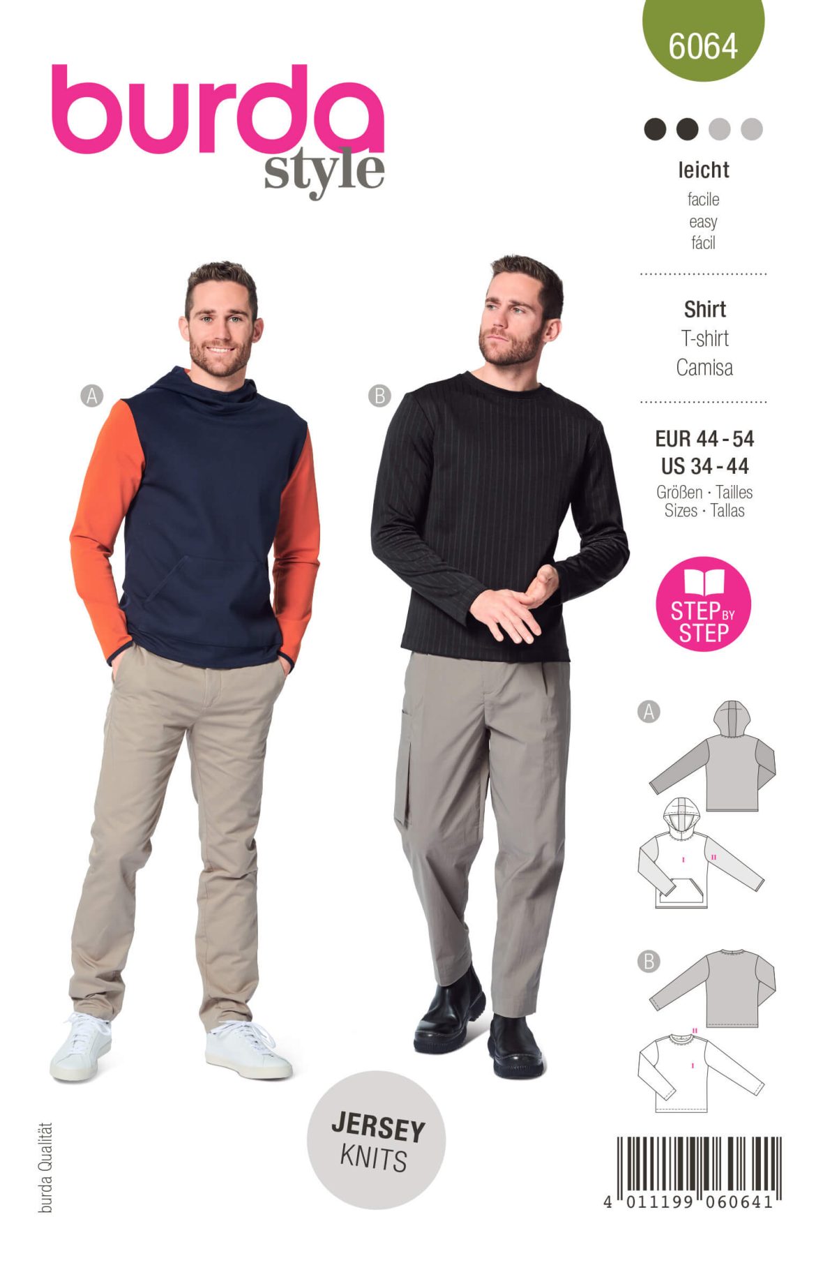 Burda Style Pattern 6064 Men's Classic Sweatshirt
