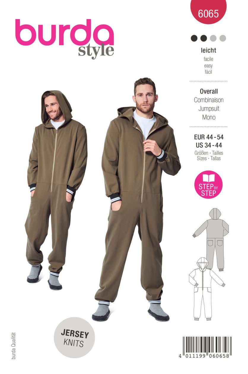Burda Style Pattern 6065 Man's Jumpsuit or Onesie