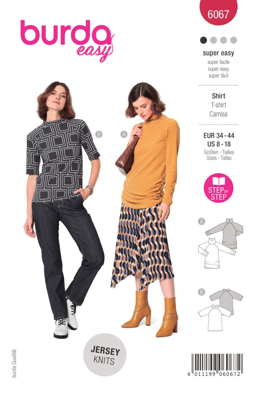 Burda Style Pattern 6067 Misses' Raglan Sleeve Top