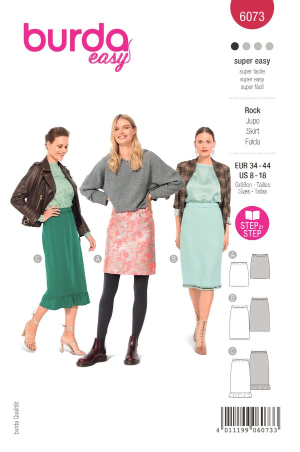 Burda Style Pattern 6073 Misses' Skirt in Three Lengths