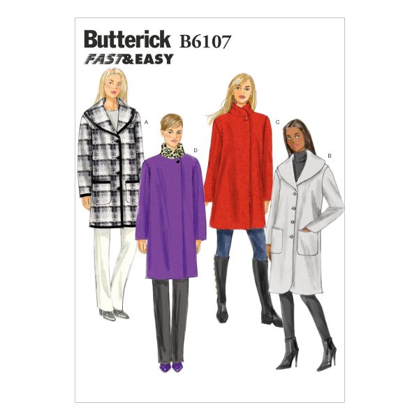 Butterick Sewing Pattern B6107 Misses' Coat