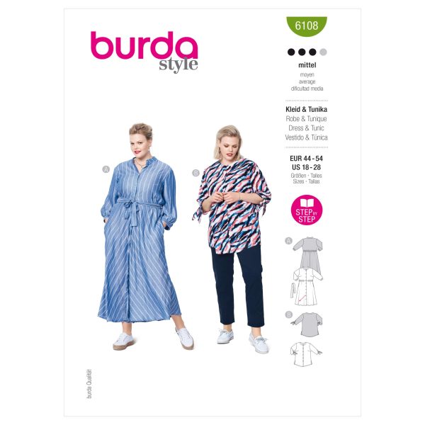 Burda Style Pattern 6108 Women's Dress or Tunic