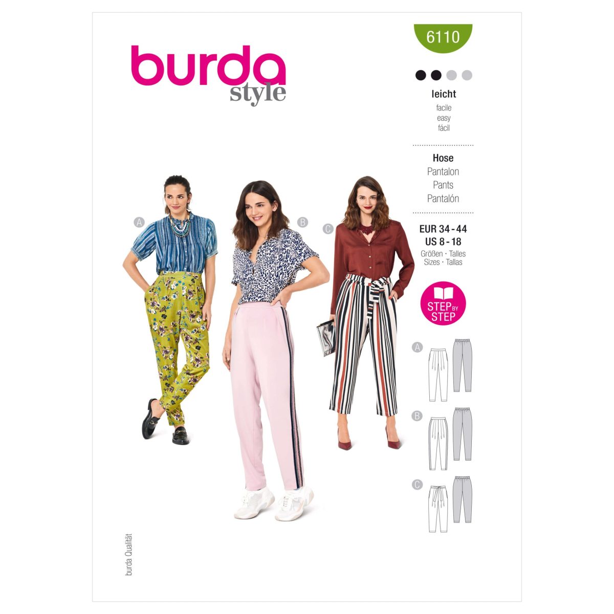 Burda Style Pattern 6110 Misses' Trousers