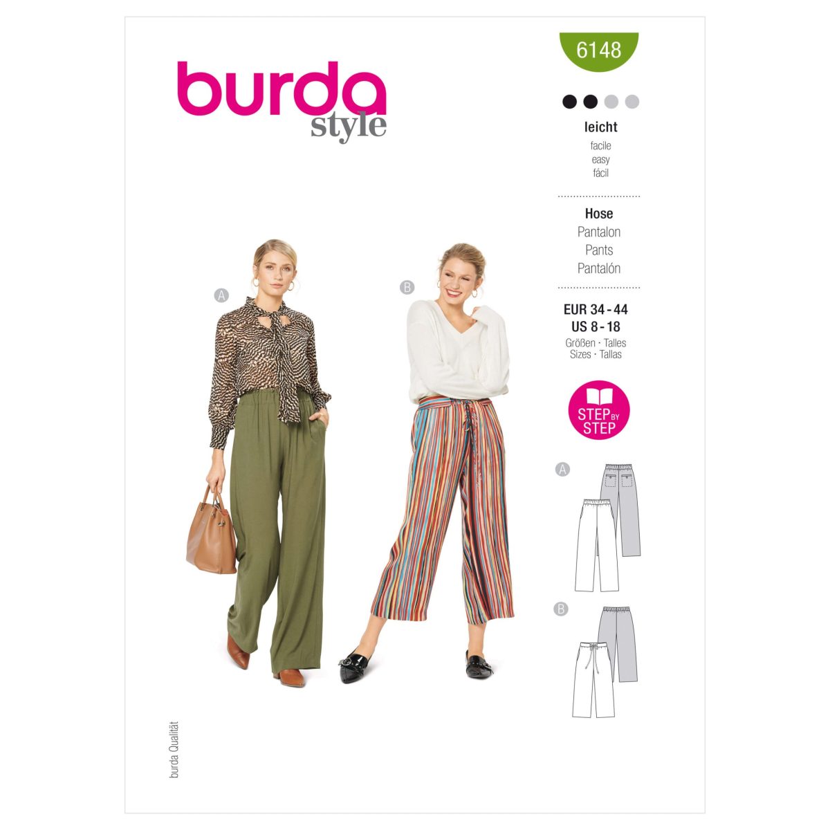 Burda Style Pattern 6148 Misses' Trousers in two lengths