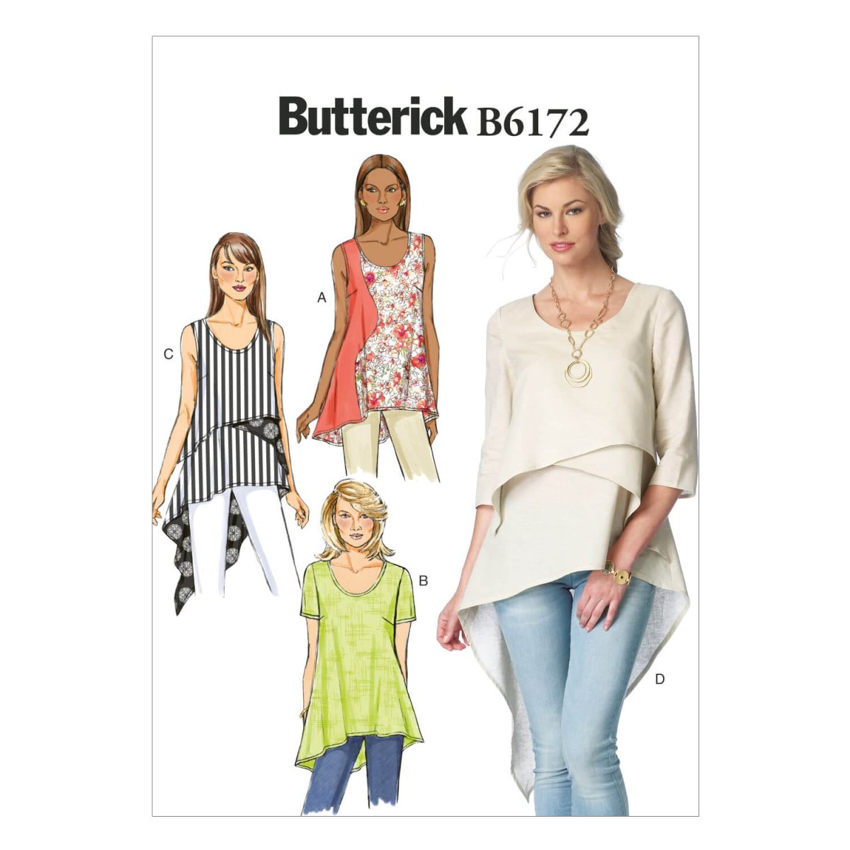 Butterick Sewing Pattern B6172 Misses' Top and Tunic