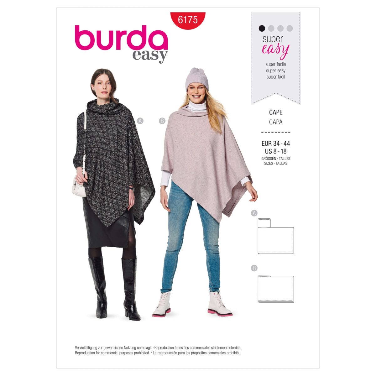 Burda Style Pattern 6175 Misses' Cape or Poncho