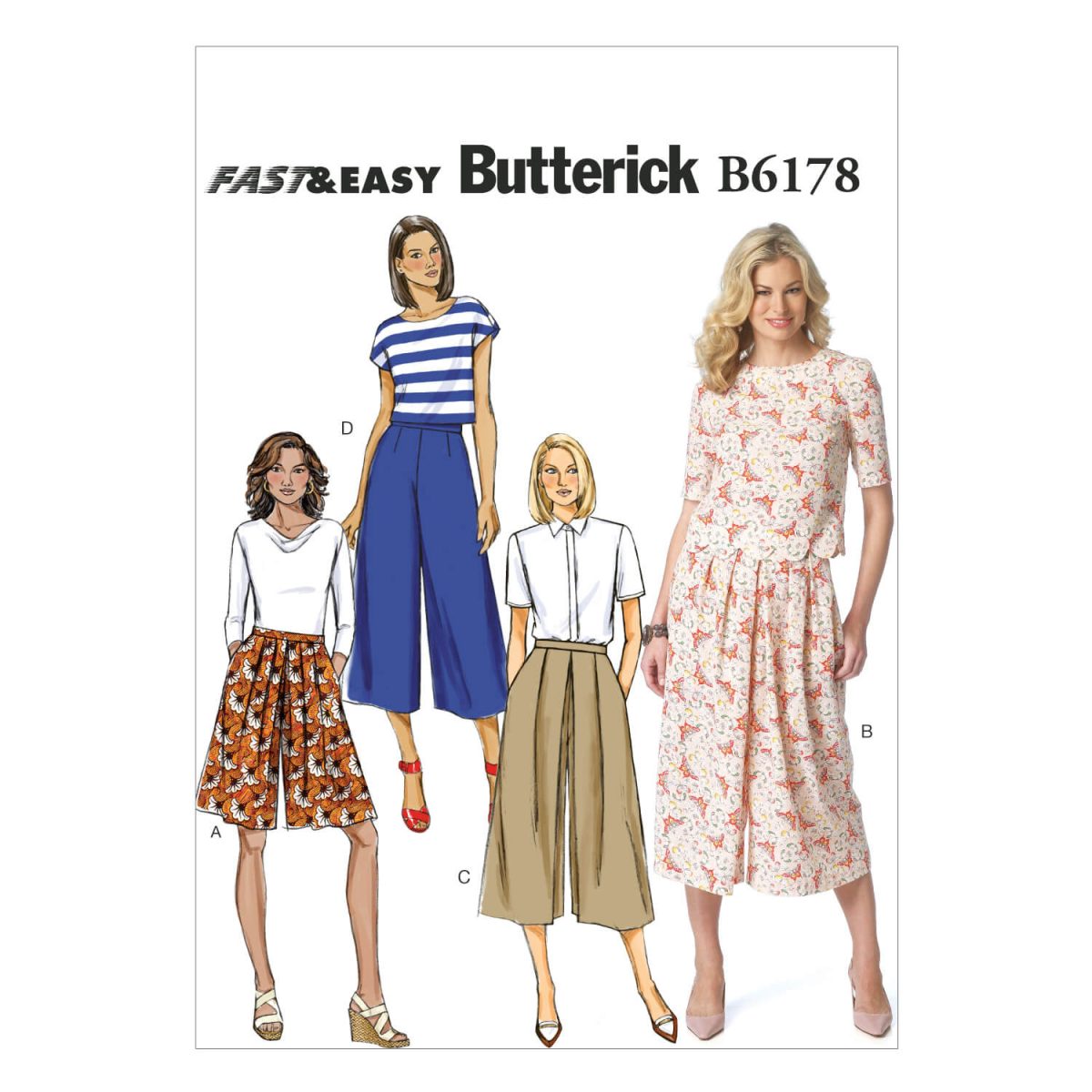 Butterick Sewing Pattern B6178 Misses' Culottes