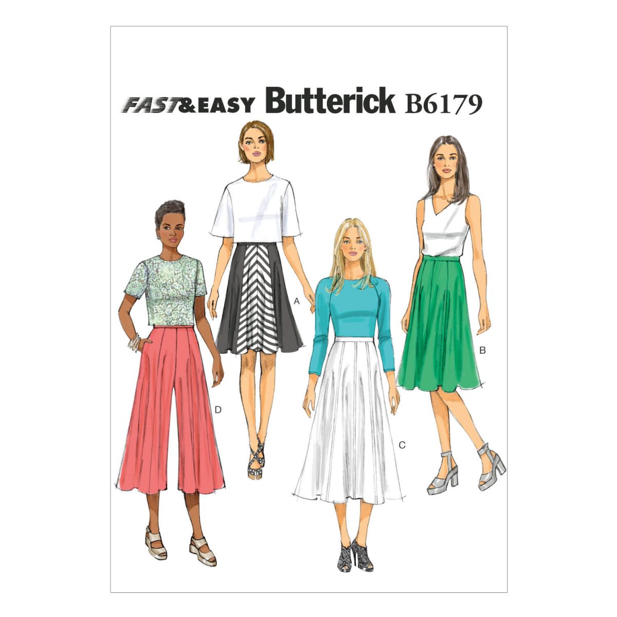 Butterick Sewing Pattern B6179 Misses' Skirt and Culottes