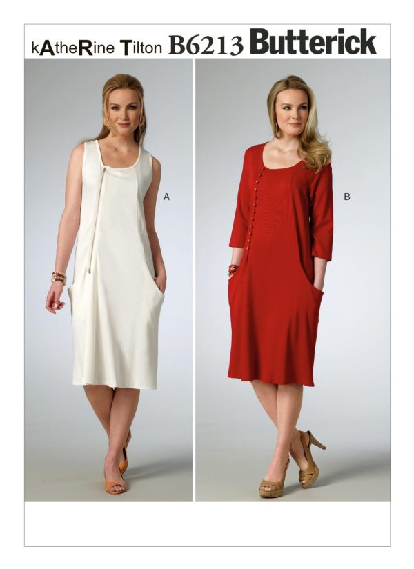Butterick Sewing Pattern B6213 Misses' Draped-Pocket Dresses