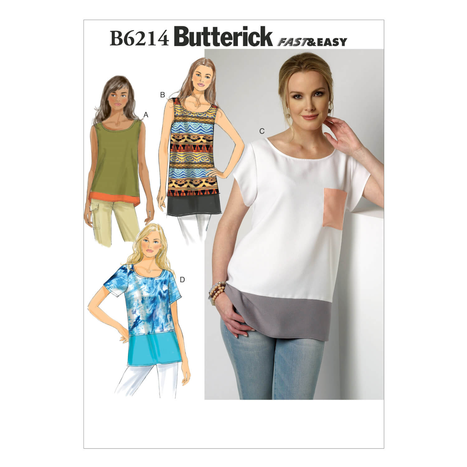 Butterick Sewing Pattern B6214 Misses’ Top