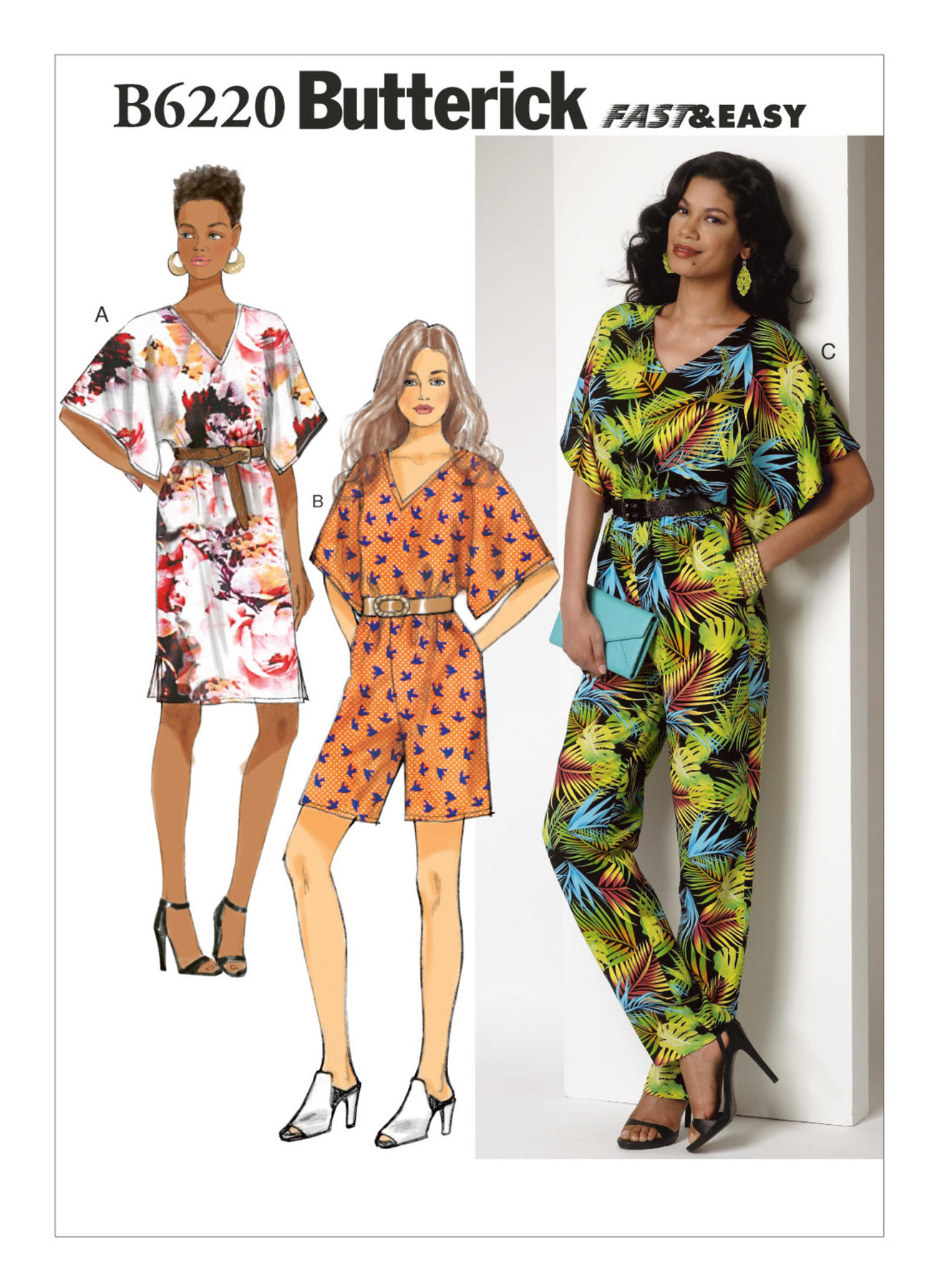Butterick Sewing Pattern B6220 Misses’ Surplice-Back Dress and Jumpsuit