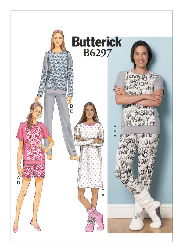 Butterick Sewing Pattern B6297 Misses' Top, Dress, Shorts, Trousers and Lounge Socks