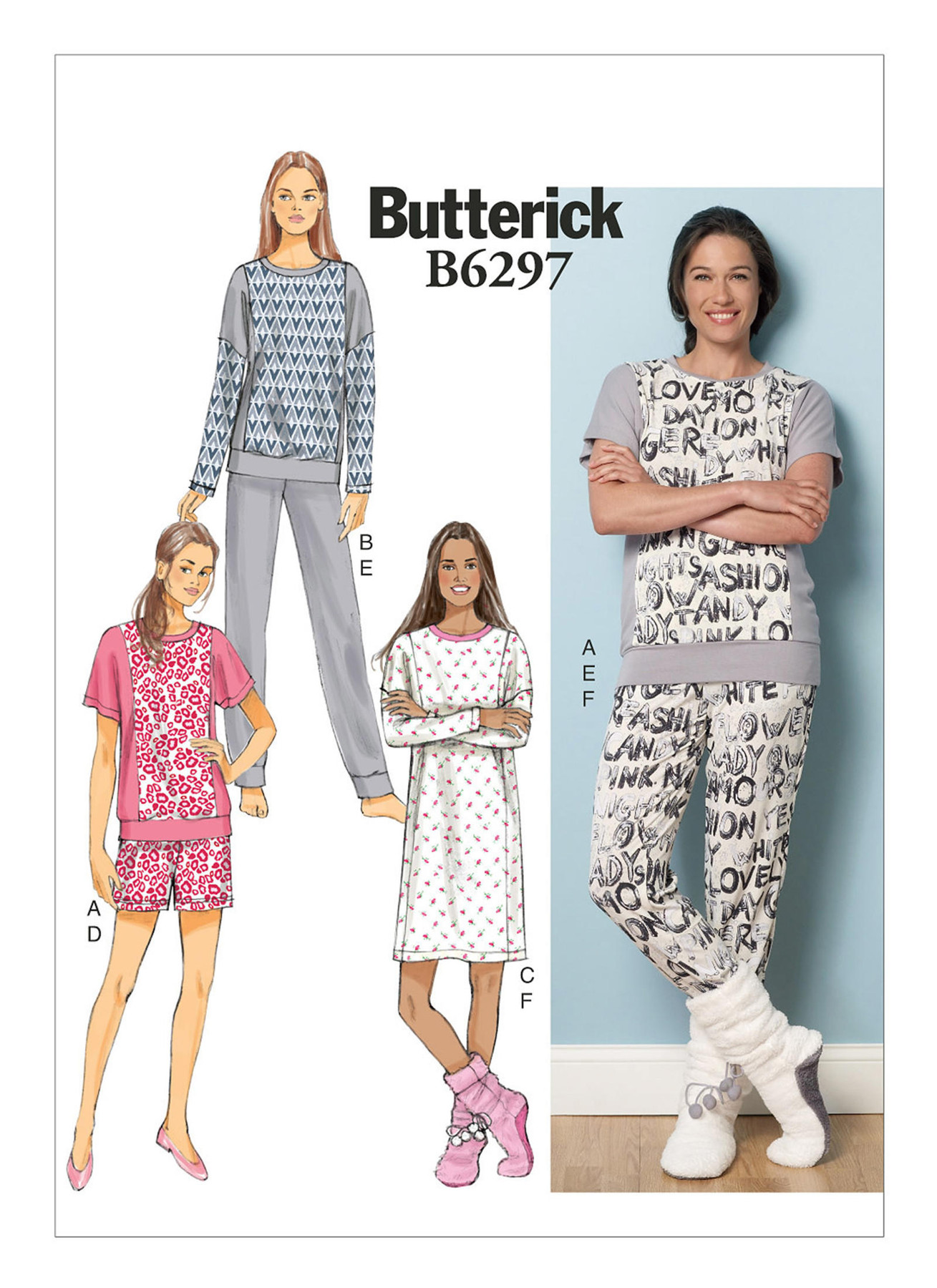 Butterick Sewing Pattern B6297 Misses’ Top, Dress, Shorts, Trousers and Lounge Socks