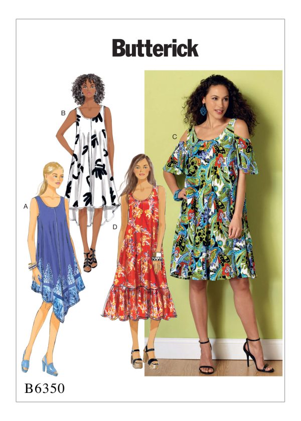 Butterick Sewing Pattern B6350 Misses' Sleeveless and Cold Shoulder Dresses