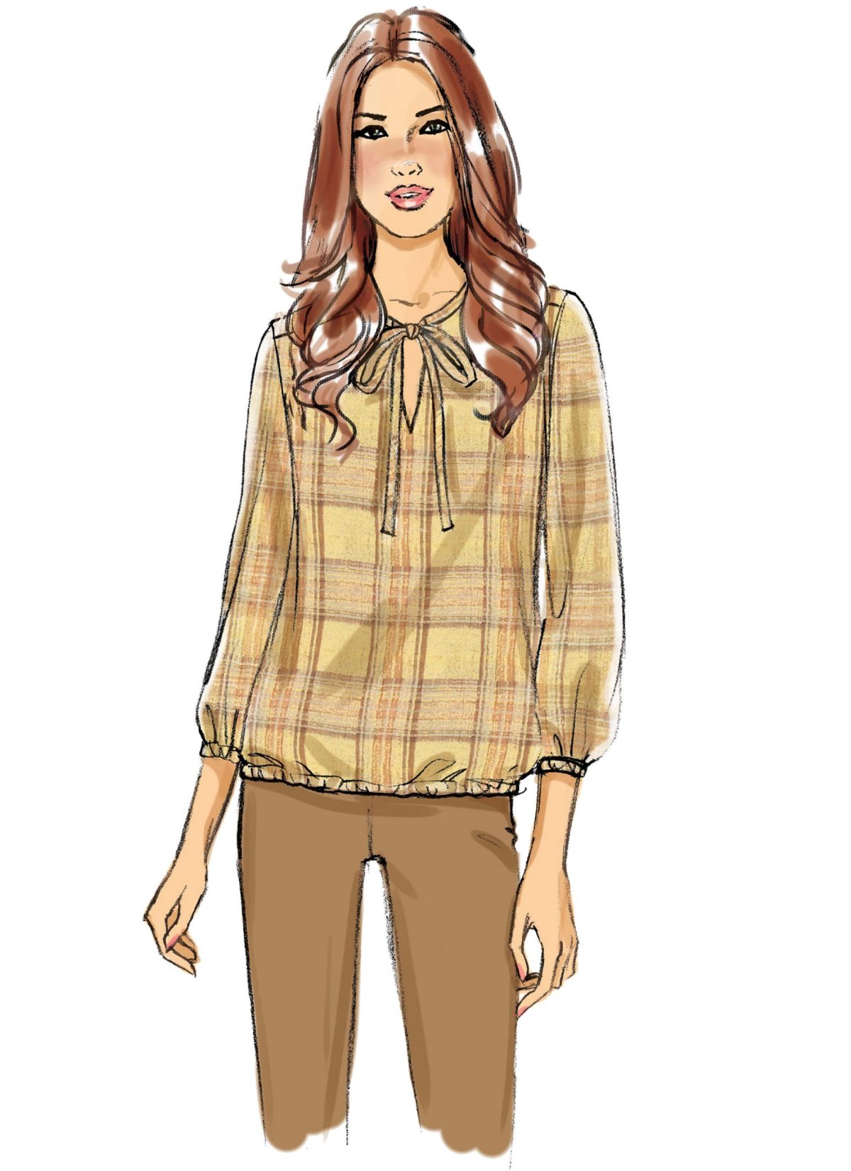 Butterick Sewing Pattern B6378 Misses' Gathered Tops and Tunics with Neck Ties