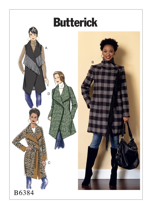 Butterick Sewing Pattern B6384 Misses' Shawl Collar Coat and Vest with Belt