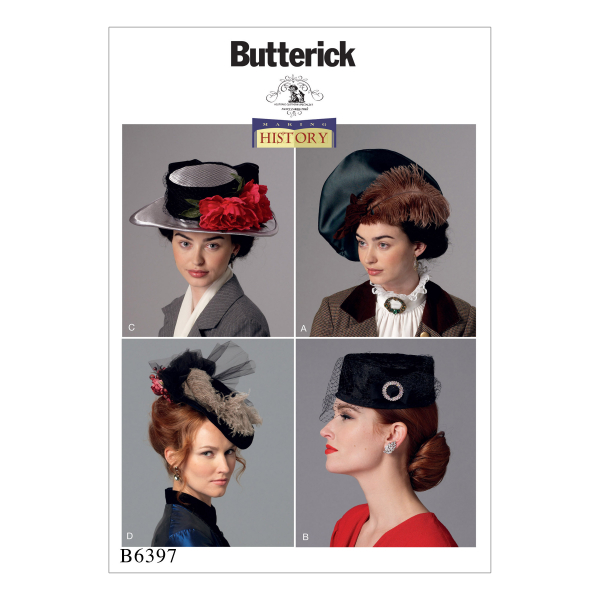 Butterick Sewing Pattern B6397 Misses' Hats in Four Styles