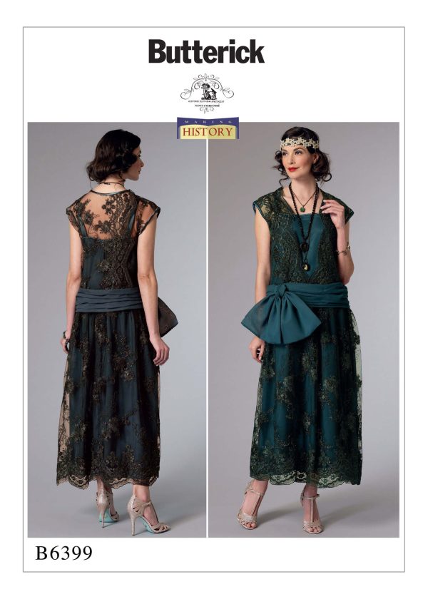 Butterick Sewing Pattern B6399 Misses' Drop-Waist Dress with Oversized Bow