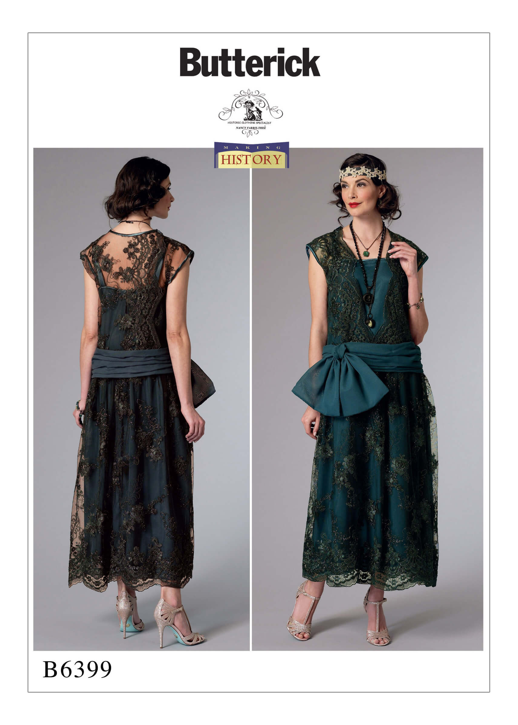 Butterick Sewing Pattern B6399 Misses’ Drop-Waist Dress with Oversized Bow
