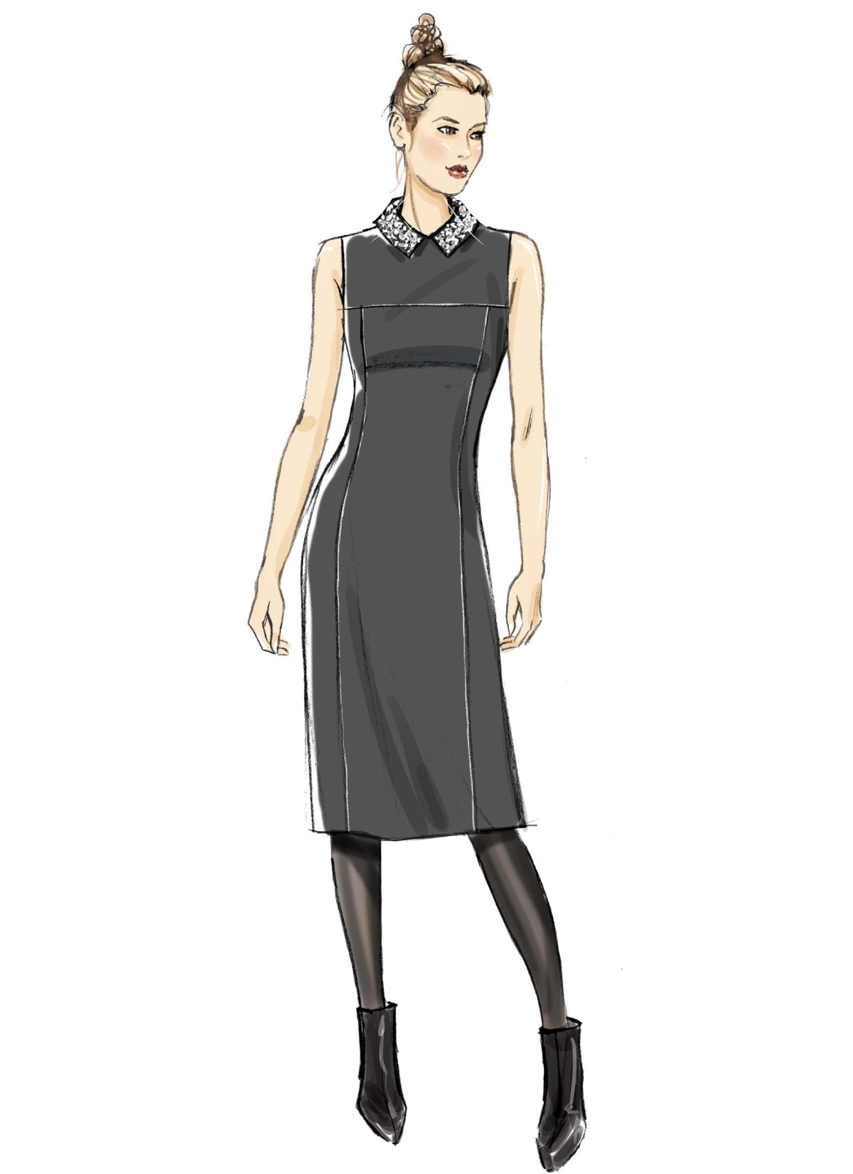 Butterick Sewing Pattern B6410 Misses'/Miss Petite Paneled Dresses with Yokes