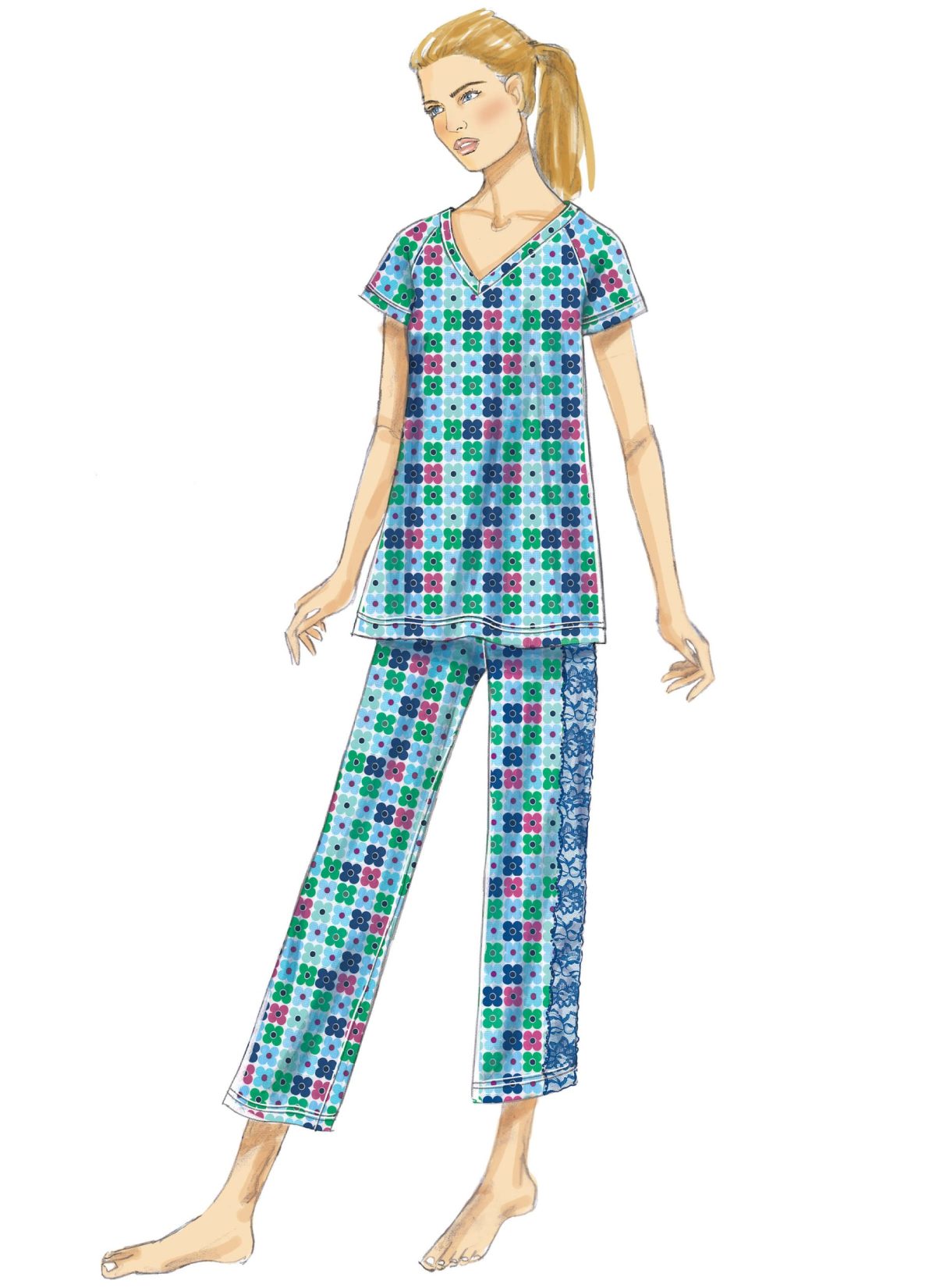 Butterick Sewing Pattern B6428 Misses' Robe, Raglan Sleeve Tops and Gown, and Pull-On Pants