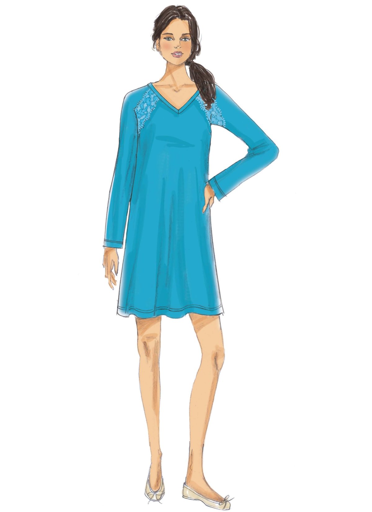 Butterick Sewing Pattern B6428 Misses' Robe, Raglan Sleeve Tops and Gown, and Pull-On Pants