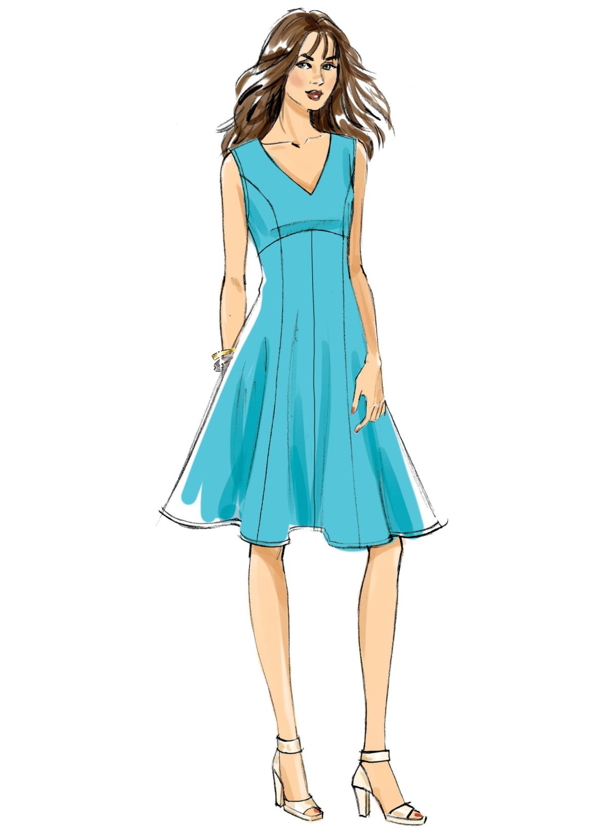 Butterick Sewing Pattern B6448 Misses' Fit-and-Flare, Empire-Waist